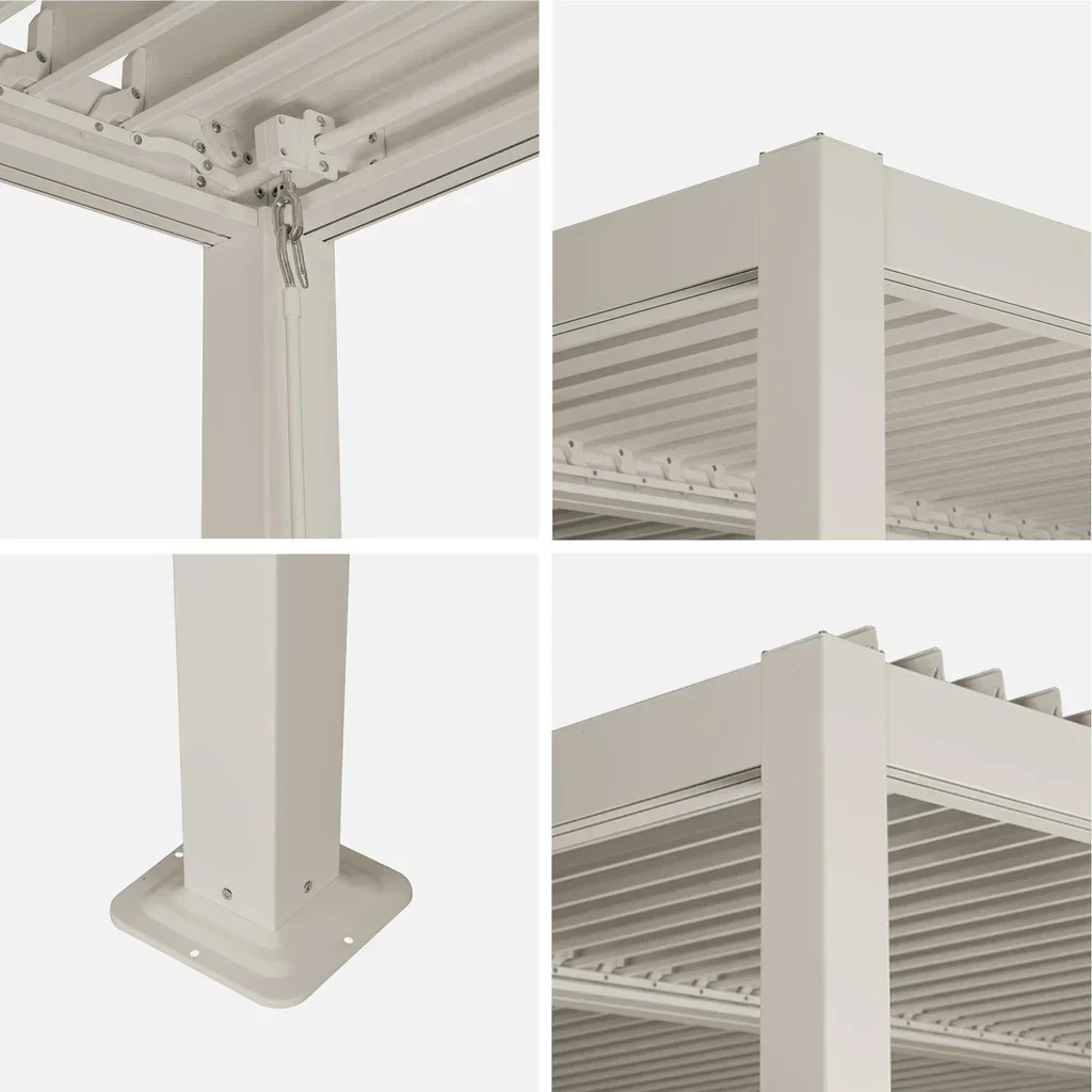 Pergola bioclimatique Palace 3x3m aluminium lames orientables jardin terrasse