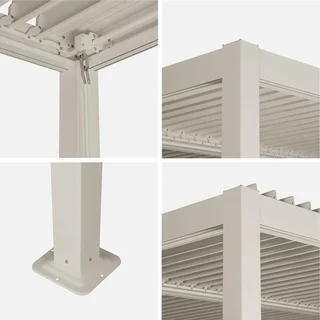 Pergola bioclimatique Palace 3x3m aluminium lames orientables jardin terrasse