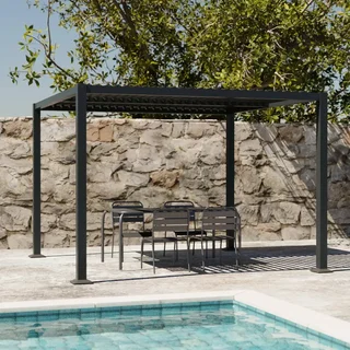 Pergola bioclimatique Palace 3x3m aluminium acier lames orientables jardin