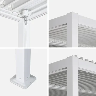 Pergola bioclimatique Palace 3x3m aluminium lames orientables jardin terrasse
