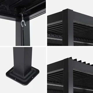 Pergola bioclimatique Palace 3x3m aluminium lames orientables jardin terrasse