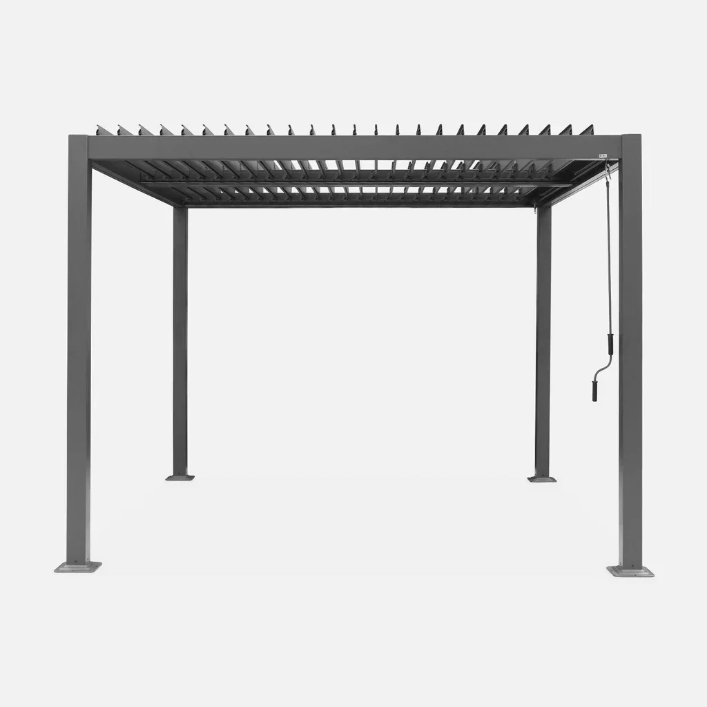 Pergola bioclimatique Palace 3x3m aluminium acier lames orientables jardin