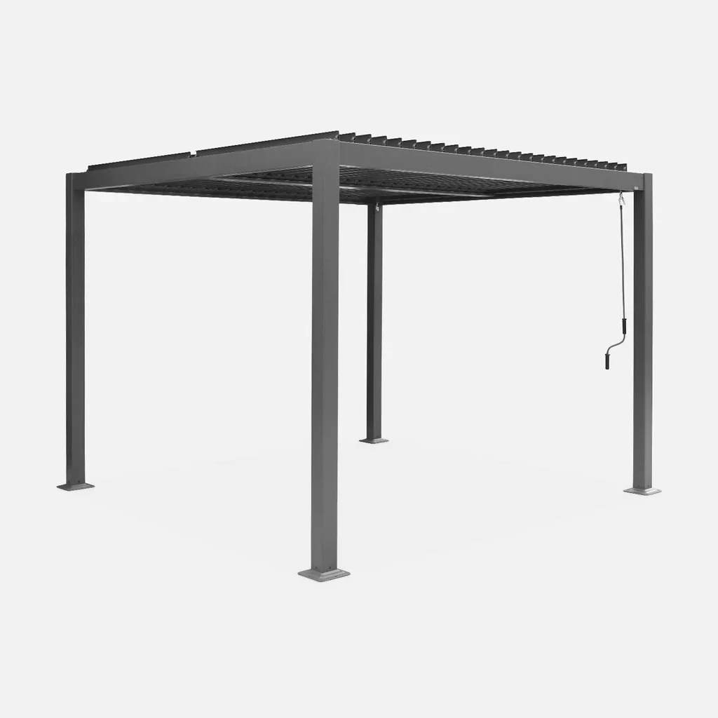 Pergola bioclimatique Palace 3x3m aluminium acier lames orientables jardin