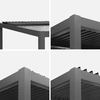 Pergola bioclimatica Palace 4x3m alluminio con 3 persiane 130 cm