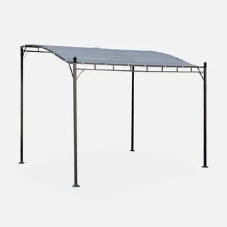Wandmontierte Stahlpergola 3x2,5m Brestum Gartenpavillon Terrassenüberdachung Sonnenschutz