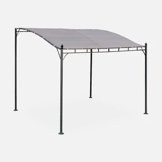 Wandmontierte Stahl-Pergola 3x2,5m Terrassen-Anbau Überdachung Brestum