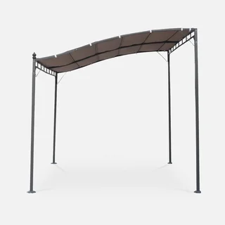 Wandmontierte Stahl-Pergola 3x2,5m Terrassen-Anbau Überdachung Brestum
