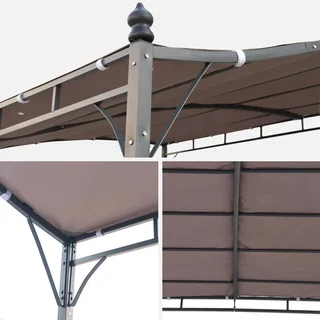 Wandmontierte Stahl-Pergola 3x2,5m Terrassen-Anbau Überdachung Brestum