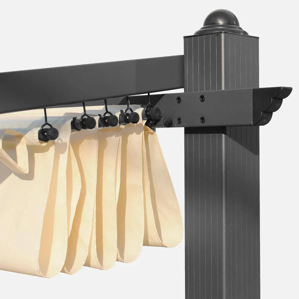 Pergola aluminium 3x4m toit rétractable murale jardin terrasse