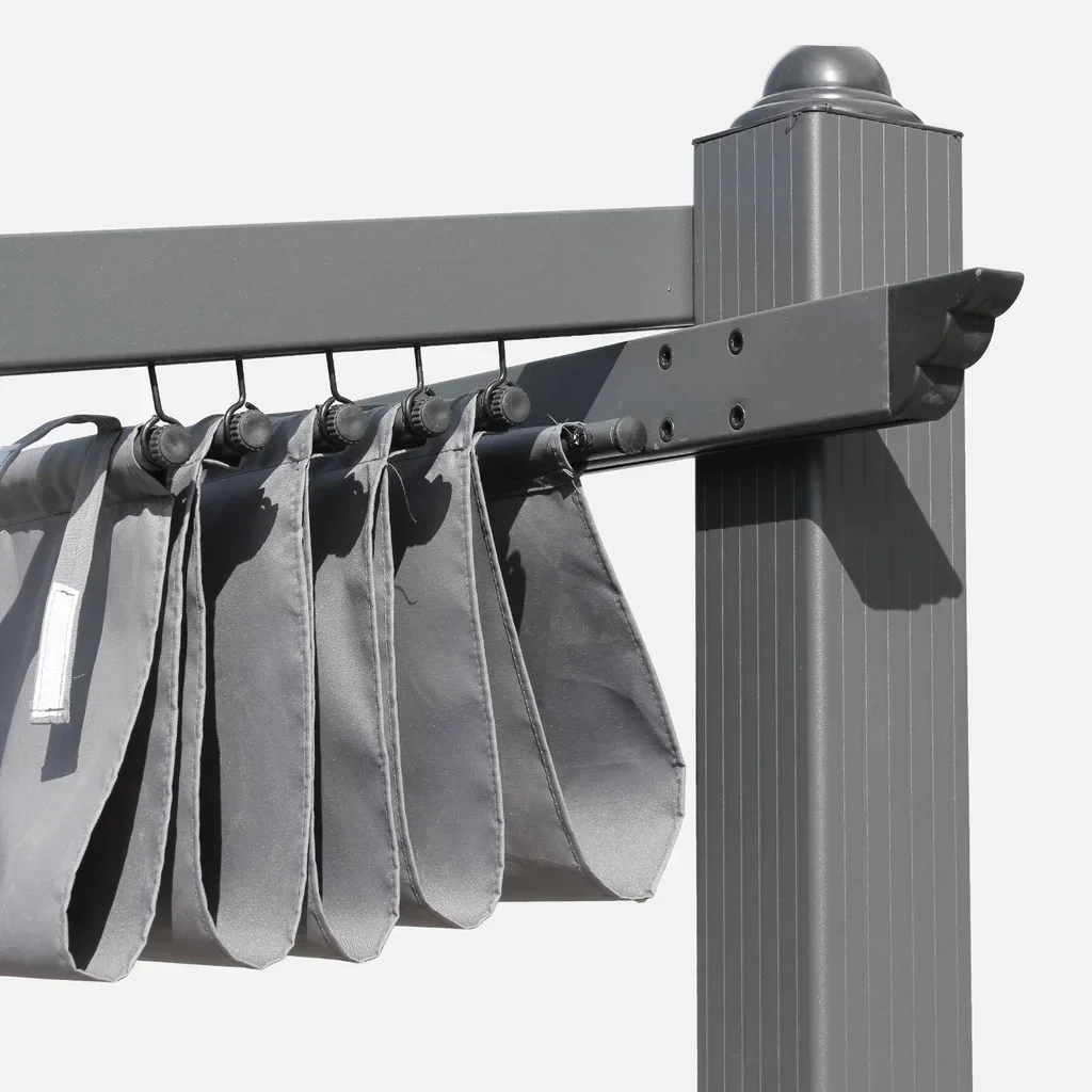Pergola murale aluminium 3x4m toit rétractable Murum terrasse jardin