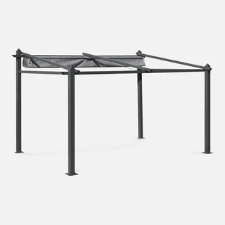 Pergola murale aluminium 3x4m toit rétractable Murum terrasse jardin