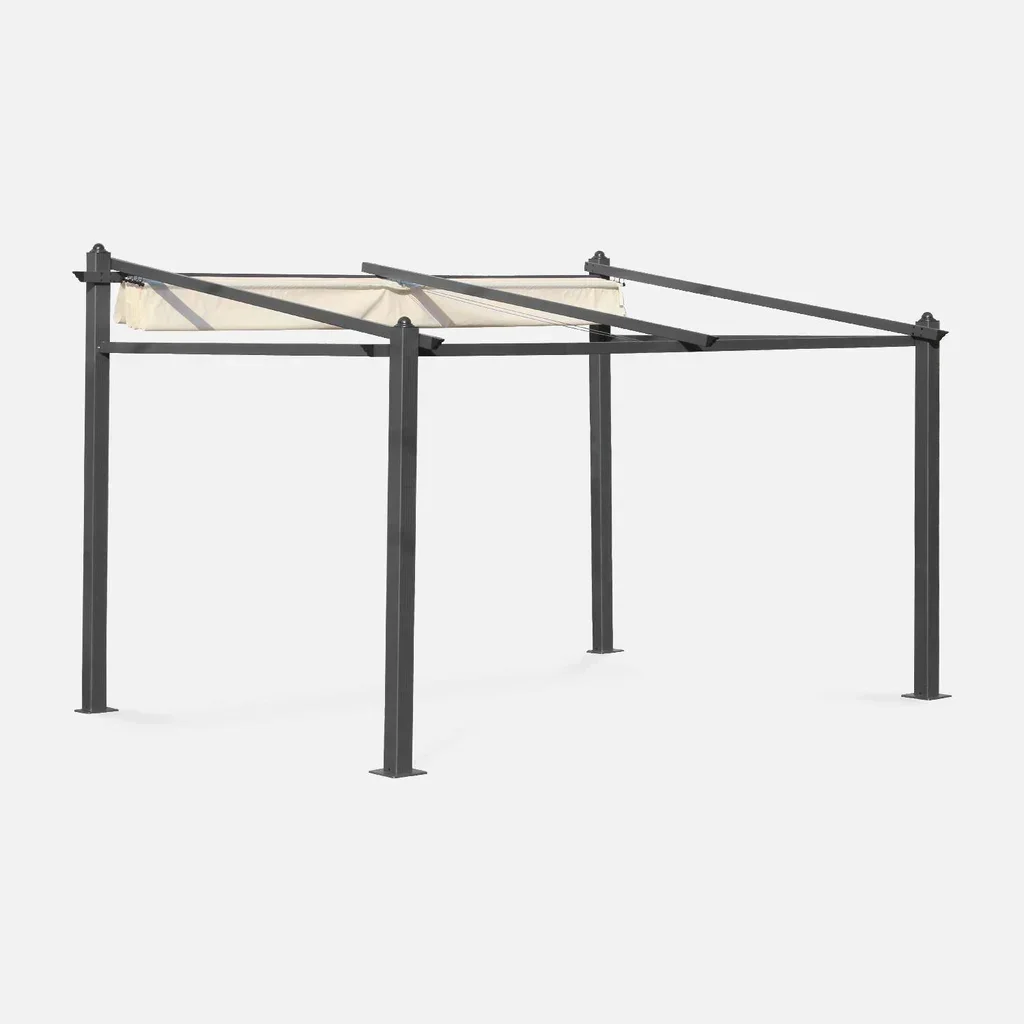 Pergola aluminium 3x4m toit rétractable murale jardin terrasse