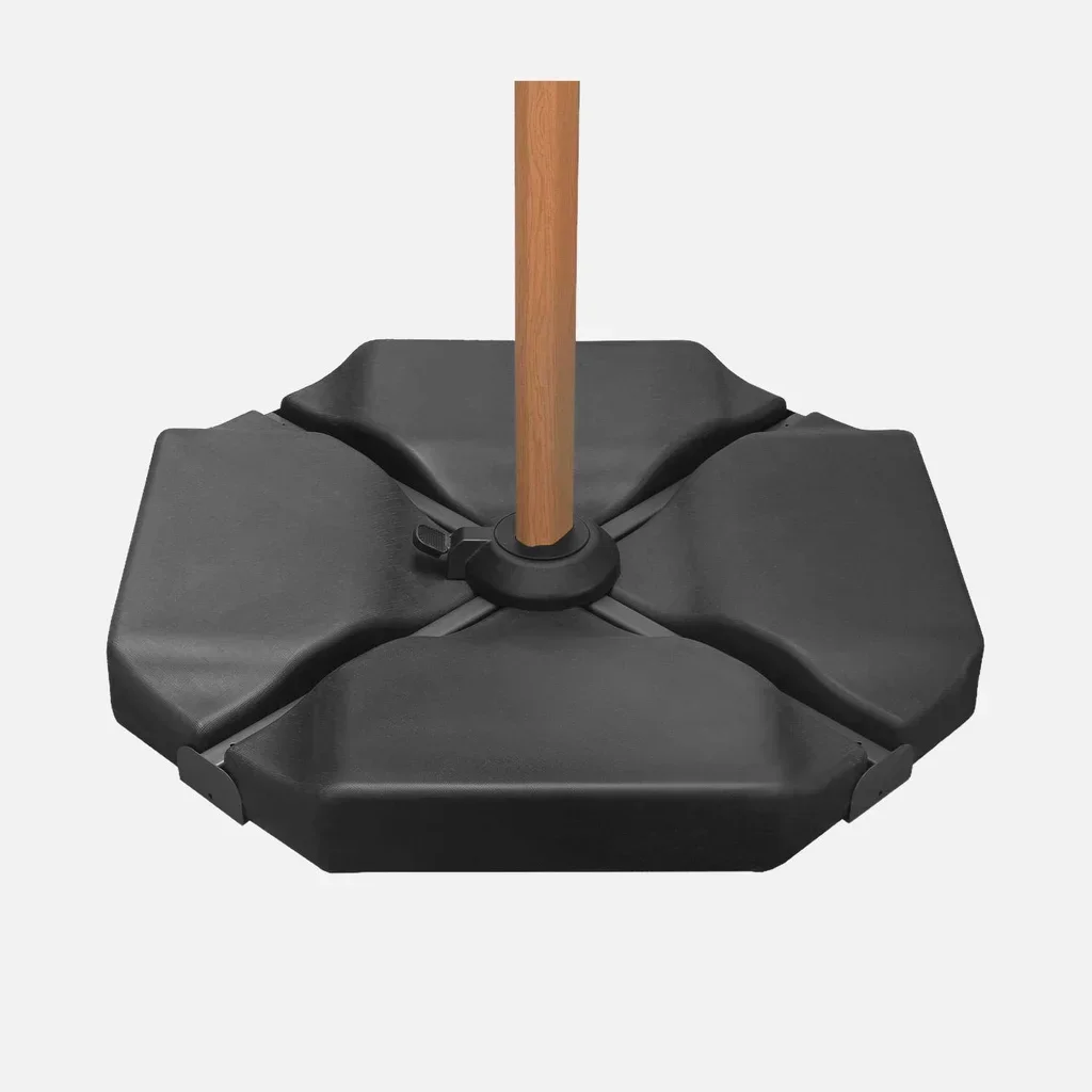Pied de parasol triangulaire Baso anthracite stable et élégant pour jardin terrasse