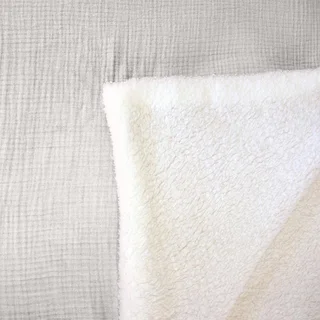 Plaid douillet sherpa kaki 130x170 cm certifié Oeko-Tex
