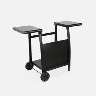 Piastra a gas in acciaio inox 2 fuochi 5kW su carrello con piastra smaltata rimovibile