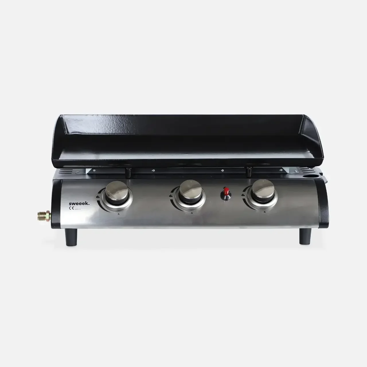 Plancha gaz 3 feux inox 7,5 kW Porthos - Plaque émaillée amovible