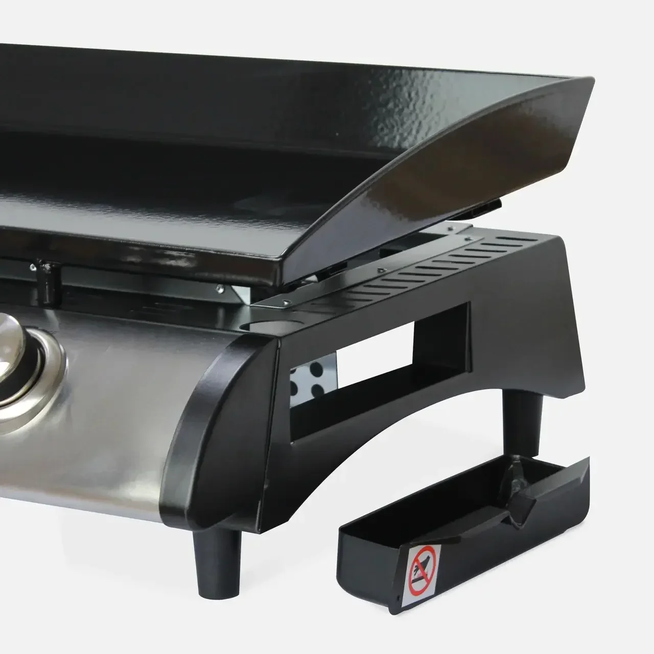 Gas Plancha Grill 3 Brenner Edelstahl 7,5 kW Porthos - Abnehmbare Emaille-Platte