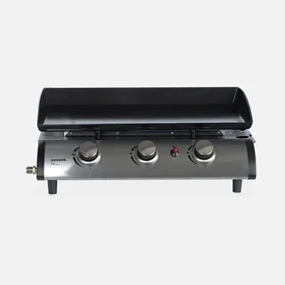 Plancha gaz inox 3 feux 7500W chariot roulant Porthos