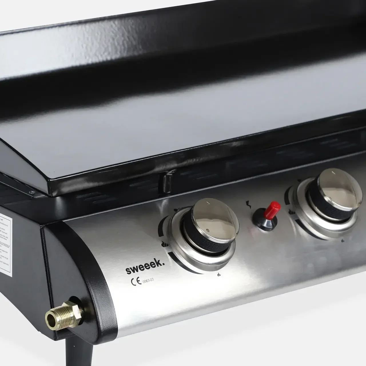 Plancha à gaz 4 feux inox 10 kW Porthos plaque acier émaillé amovible