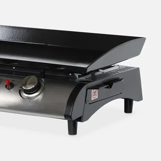 Plancha à gaz 4 feux inox 10 kW Porthos plaque acier émaillé amovible