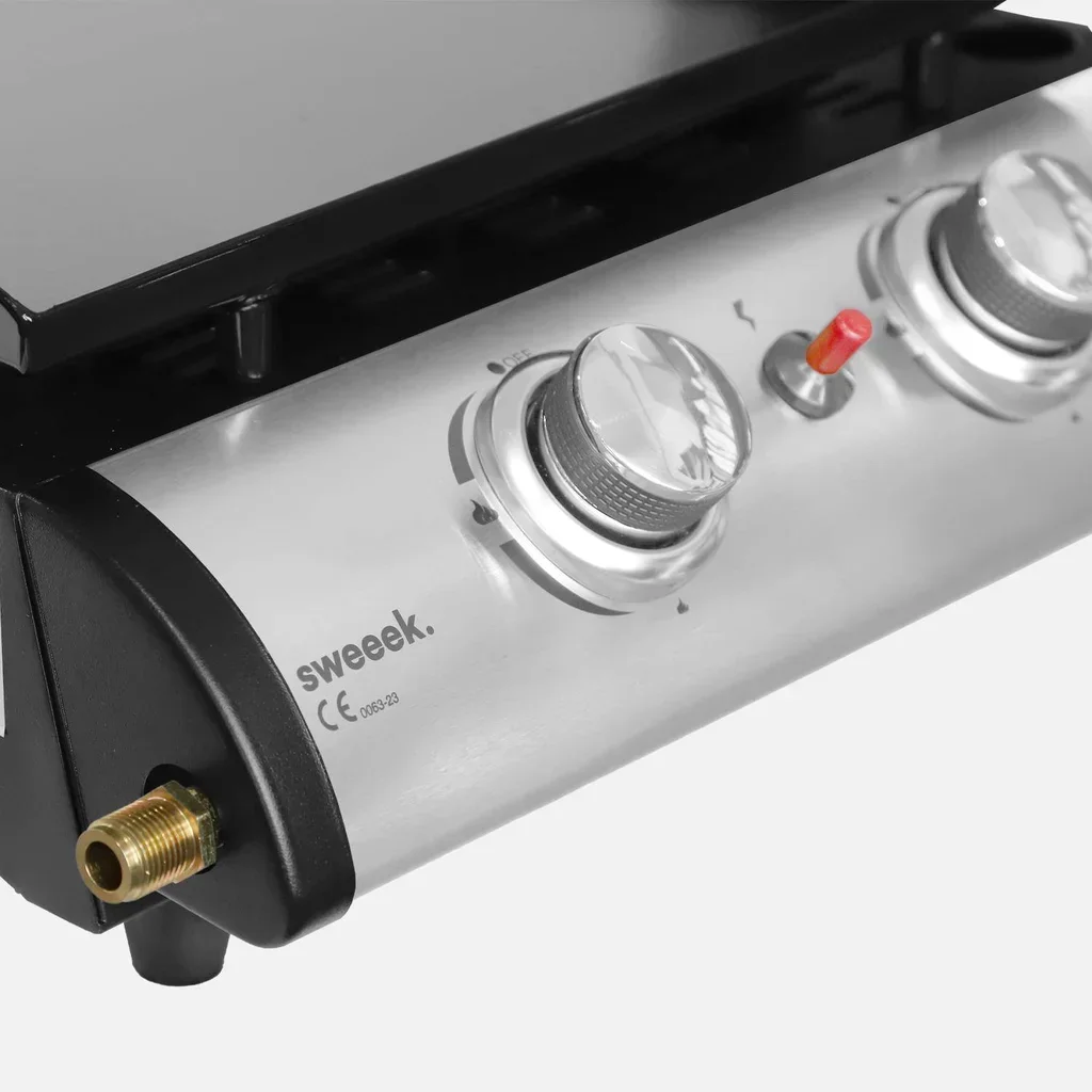 Plancha gaz inox 2 feux 5000W Porthos plaque amovible