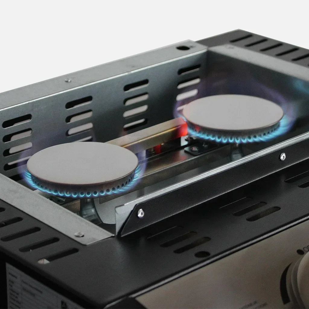 Plancha gaz inox 2 feux 5000W Porthos plaque amovible