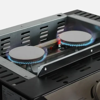 Plancha gaz inox 2 feux 5000W Porthos plaque amovible