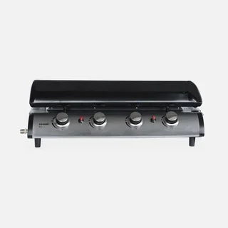 Piastra Grill Gas Acciaio Inox 4 Bruciatori 10kW Porthos PT1002BK con Carrello