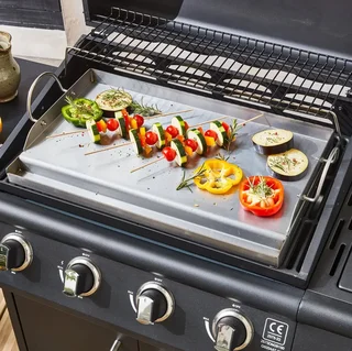Plancha universelle 55 cm acier inoxydable barbecue gaz charbon