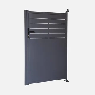 Portillon jardin acier galvanisé 1 battant anthracite sécurisé