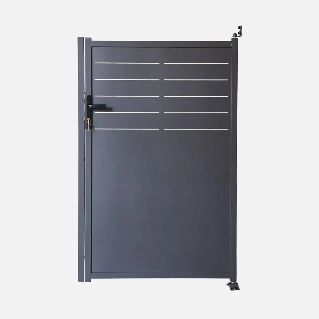 Portillon jardin acier galvanisé 1 battant anthracite sécurisé