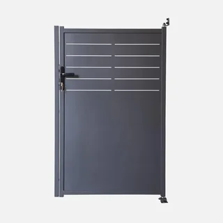 Portillon jardin acier galvanisé 1 battant anthracite sécurisé