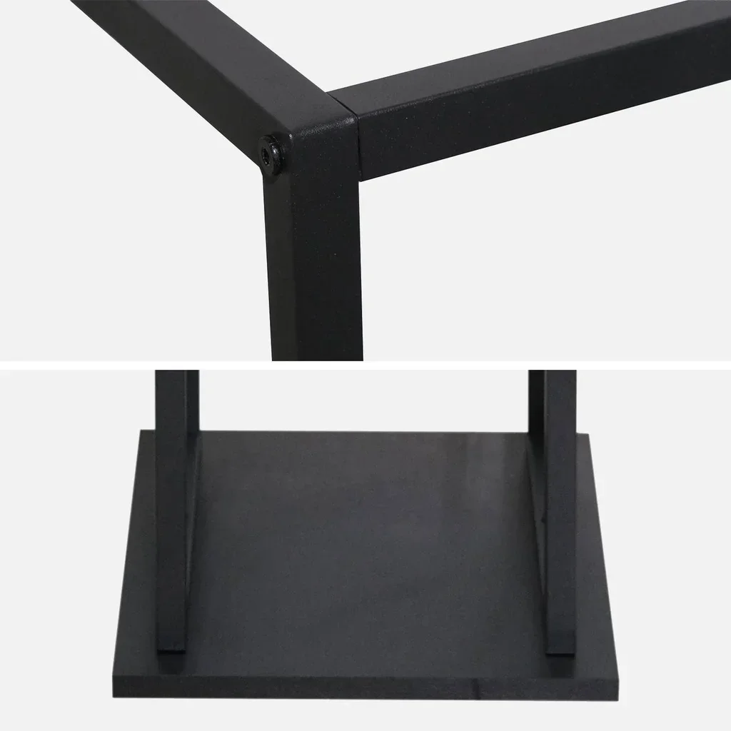 Porte-bûches vertical acier noir mat 112 cm style industriel