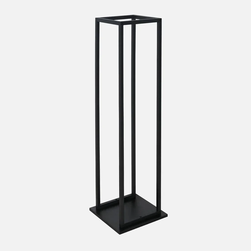Porte-bûches vertical acier noir mat 112 cm style industriel