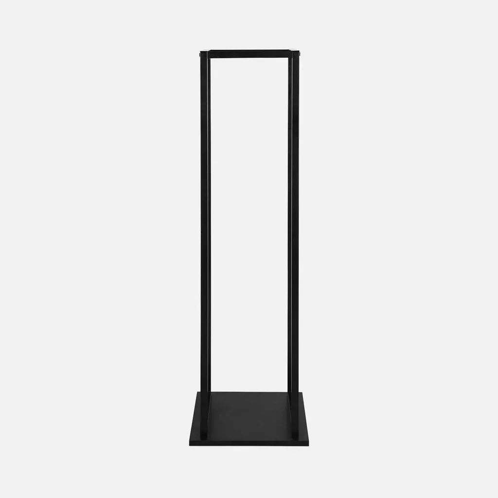 Porte-bûches vertical acier noir mat 112 cm style industriel