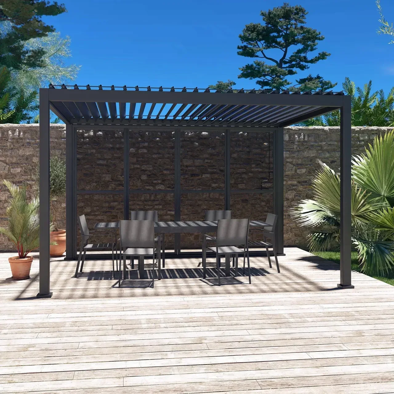 4m Sliding Door for Triomphe 4x3m Aluminium Bioclimatic Pergola