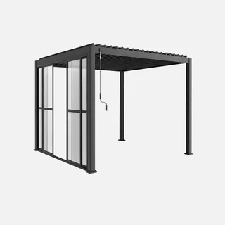 Porte coulissante pergola bioclimatique aluminium 3m Triomphe