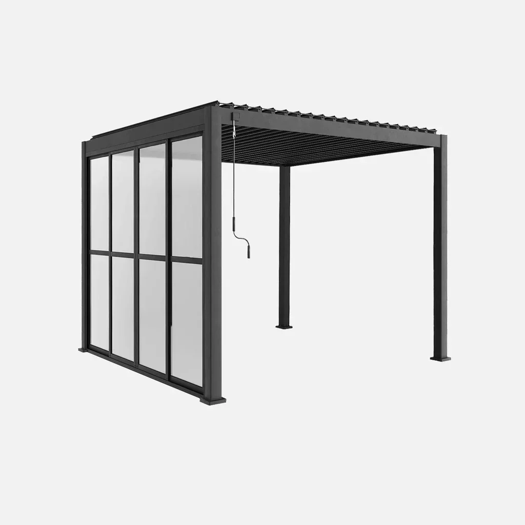 Porte coulissante pergola bioclimatique aluminium 3m Triomphe