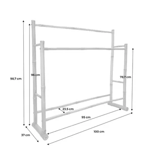 Toallero doble de bambú natural para baño - Soporte de toallas de madera
