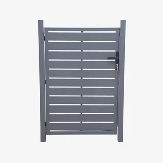 Portillon jardin aluminium 100x146cm anthracite serrure 3 clés anti-rouille