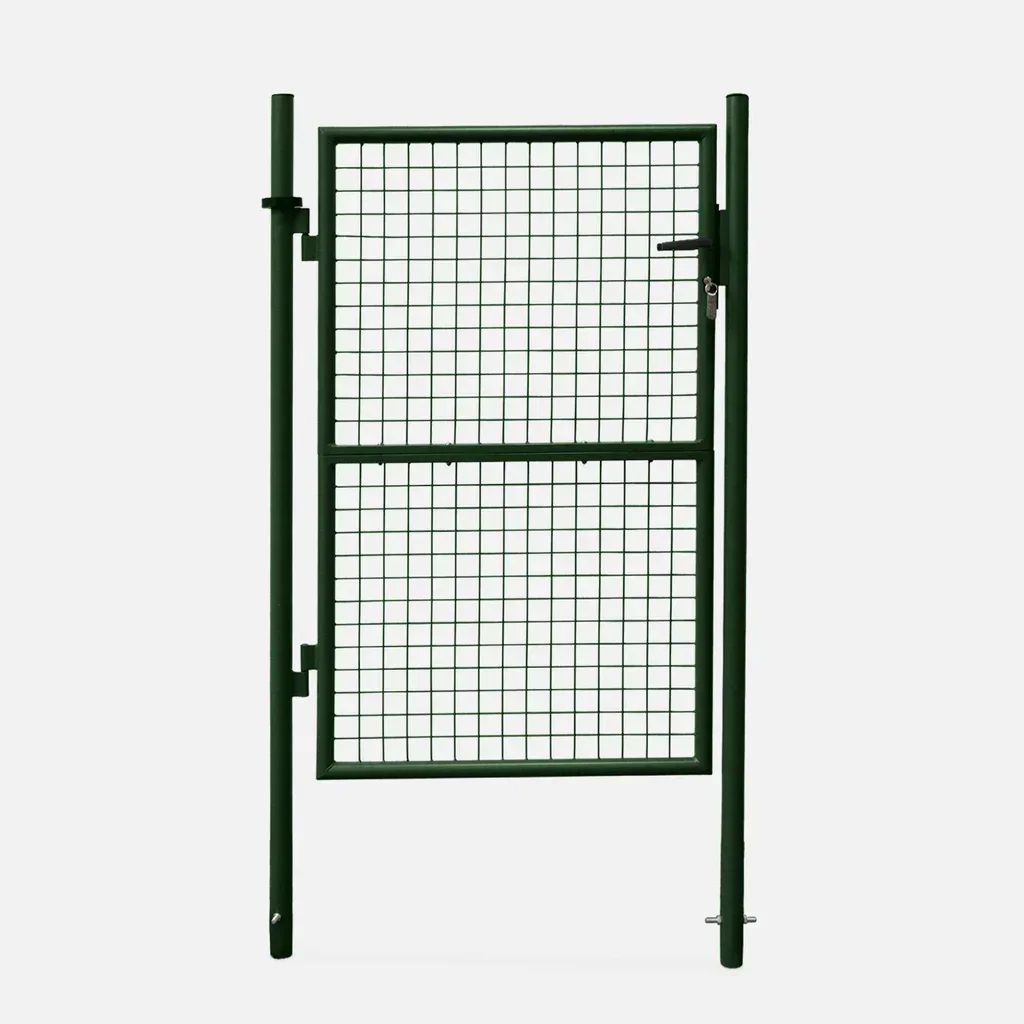Metal mesh garden gate 150x87cm anthracite lock handle