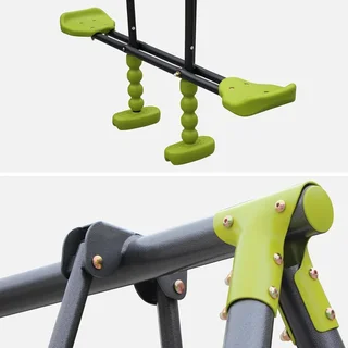 Portique balançoire double face à face 4 enfants Tramontane sweeek extérieur