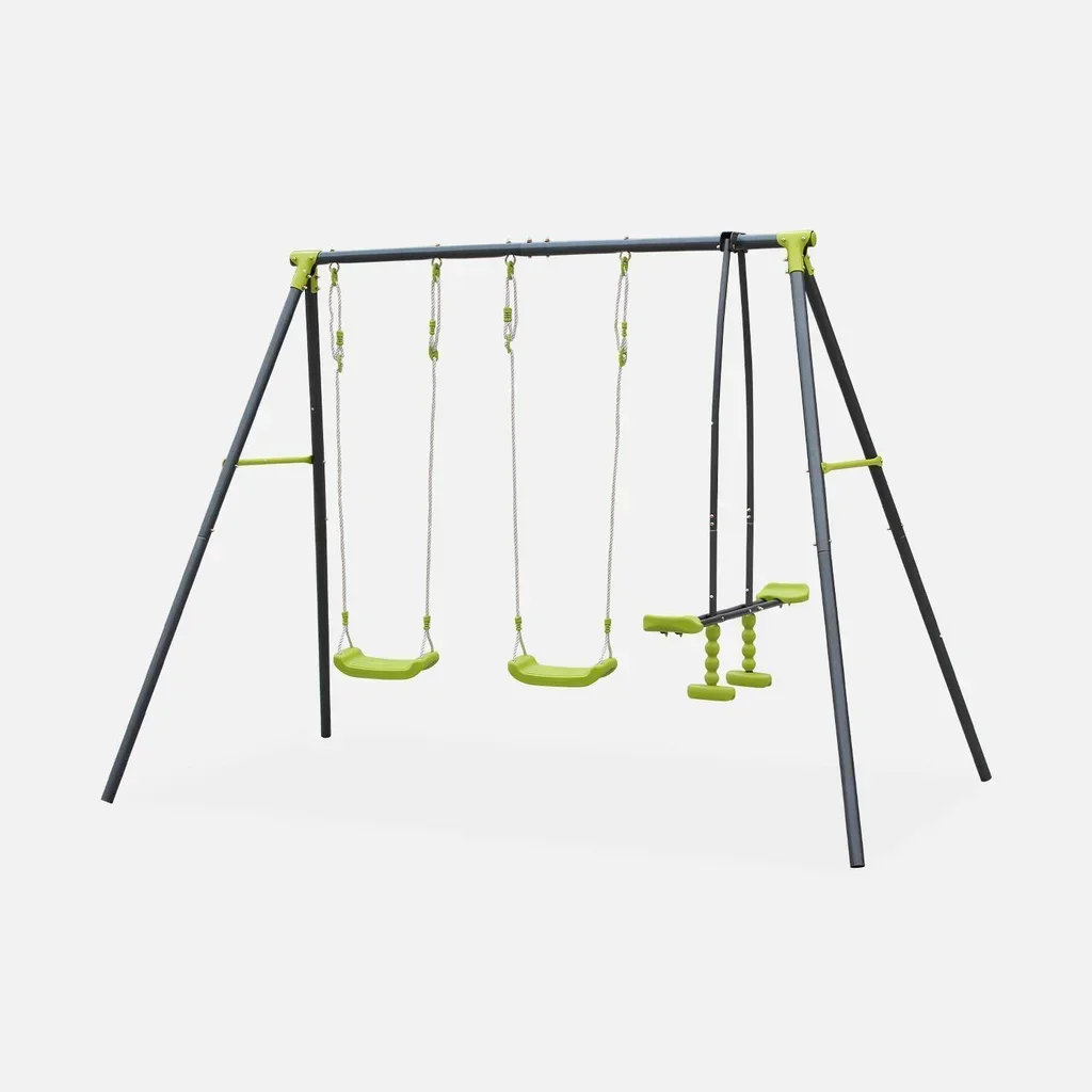 Portique balançoire double face à face 4 enfants Tramontane sweeek extérieur