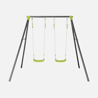 Portique balançoire double métal enfant jardin Bise acier réglable