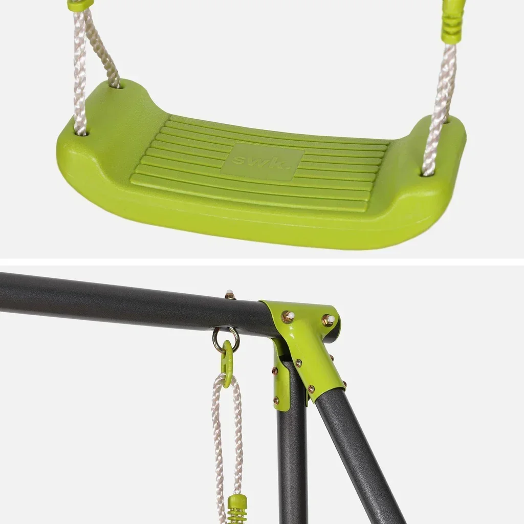 Portique balançoire double métal enfant jardin Bise acier réglable