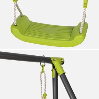 Portique balançoire double métal enfant jardin Bise acier réglable
