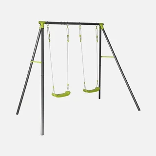 Portique balançoire double métal enfant jardin Bise acier réglable