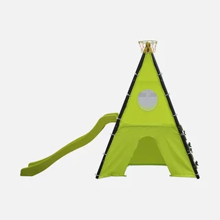 Portique balançoires face à face avec toboggan Libeccio pour 6 enfants