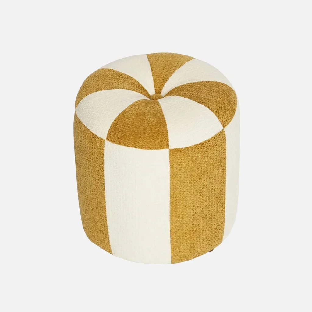 Pouf enfant tissu chenille rayures colorées cirque Wila