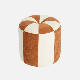 Pouf enfant tissu chenille rayures cirque coloré doux Wila